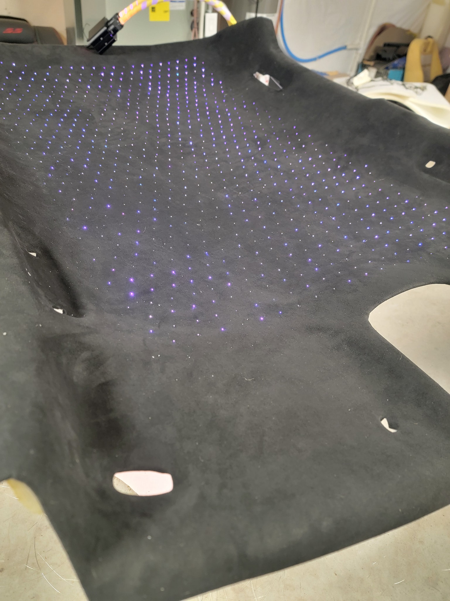 Starlight fiber-optic headliner custom design